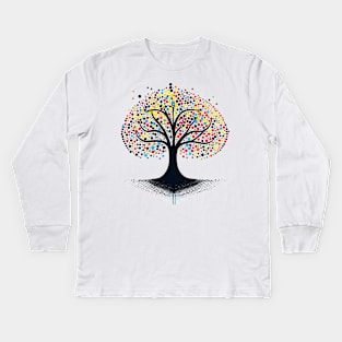 Dot day tree colorful make your mark teacher student grow creativity design Kids Long Sleeve T-Shirt